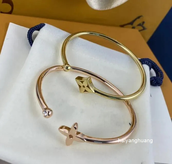 Bangle NEW designer open bracelet gold woman diamond bracelet jewlery men high-quality pure gold bangle stainless steel jewellery Not allergic colorfast
