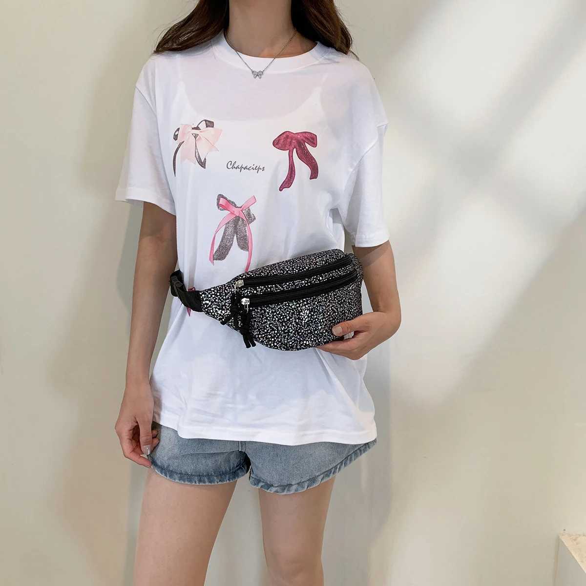 Laser Fanny Pack Shiny Sequin Waist Bag Crossbody Phone Pouch Sparkling Chest Pack Single Shoulder Bag Purse Belt BagT251204