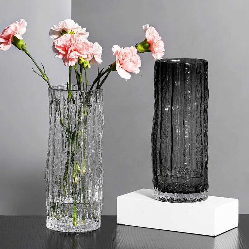 Vase Glacier Vase Transparent Flower Arrangement Rose Flower Living Ro Dining Table Decoration Bottle Nordic Minimalist H251204