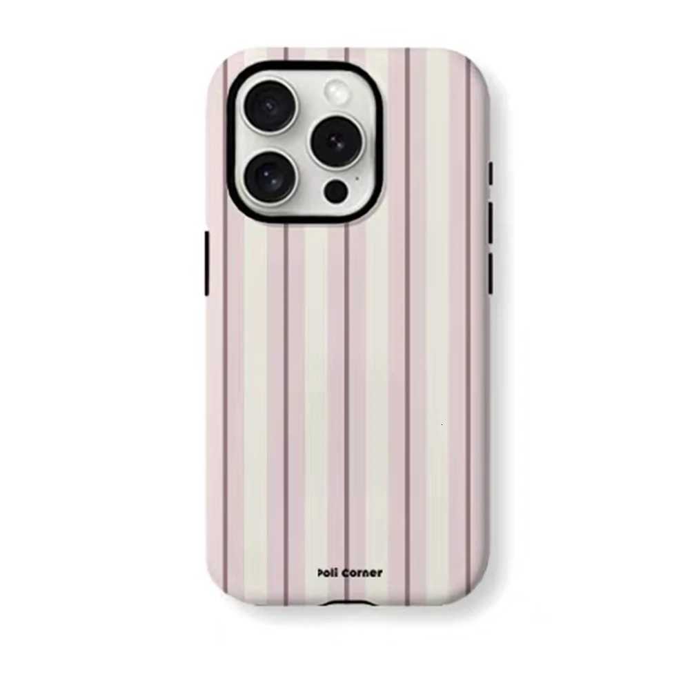 Art Fashion Striped New Phone Case for iPhone 17 16e 16 15 14 13 12 11 X XS XR 8 Air Pro Max Plus Luxury Double-layer Back Cover H251203