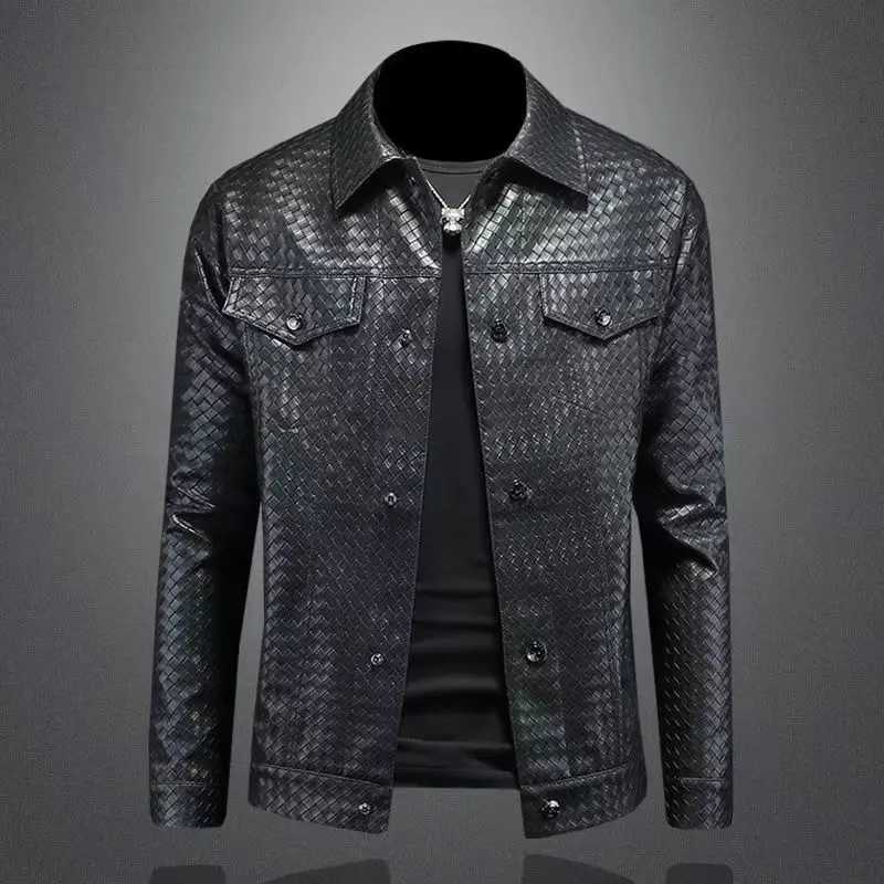 Men Leather Suit Jacket Men Slim Fit Short Coat Men Fashion Leather jacket Streetwear Casual Blazer Jackets Male OuterwearT251204