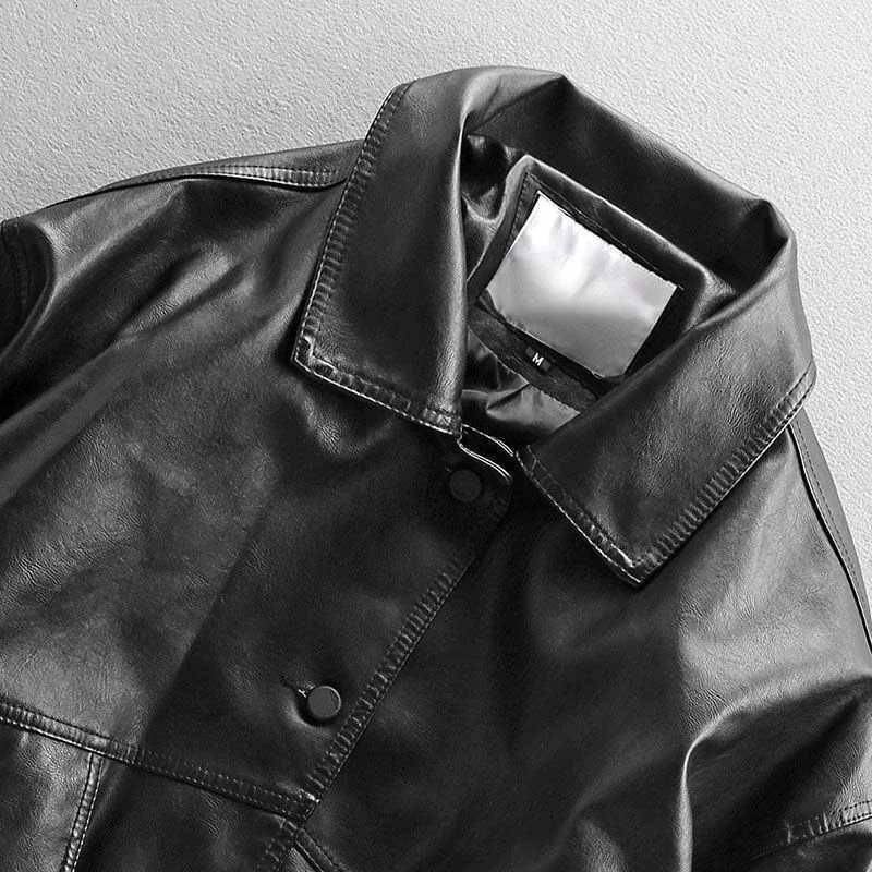 2023 Autumn New Light Luxury Fashion Loose Leather Clothing Men Motorcycle Clothing Comfortable Jacket PU Leather JacketT251204