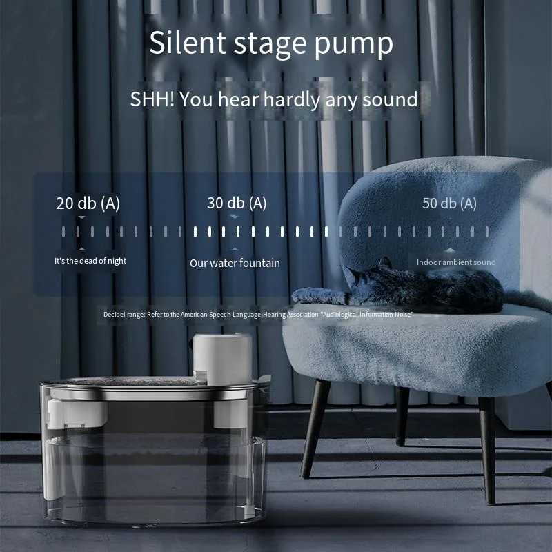 5000mAh Wireless pet water fountain Mute large capacity dry-burning stainless steel bowl deep filtration cat dog water dispense M251204 - view 6