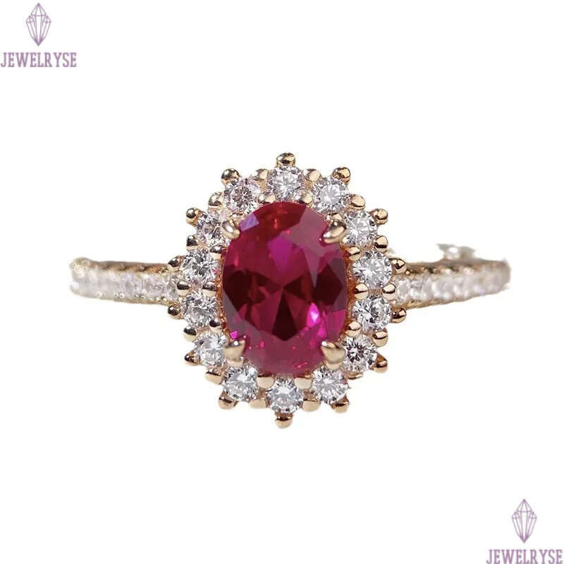 1ct diamond 18k gold ring designer for woman wed luxury 925 sterling silver red blue 5A zirconia engagement wedding rings anniversary jewelry women gi