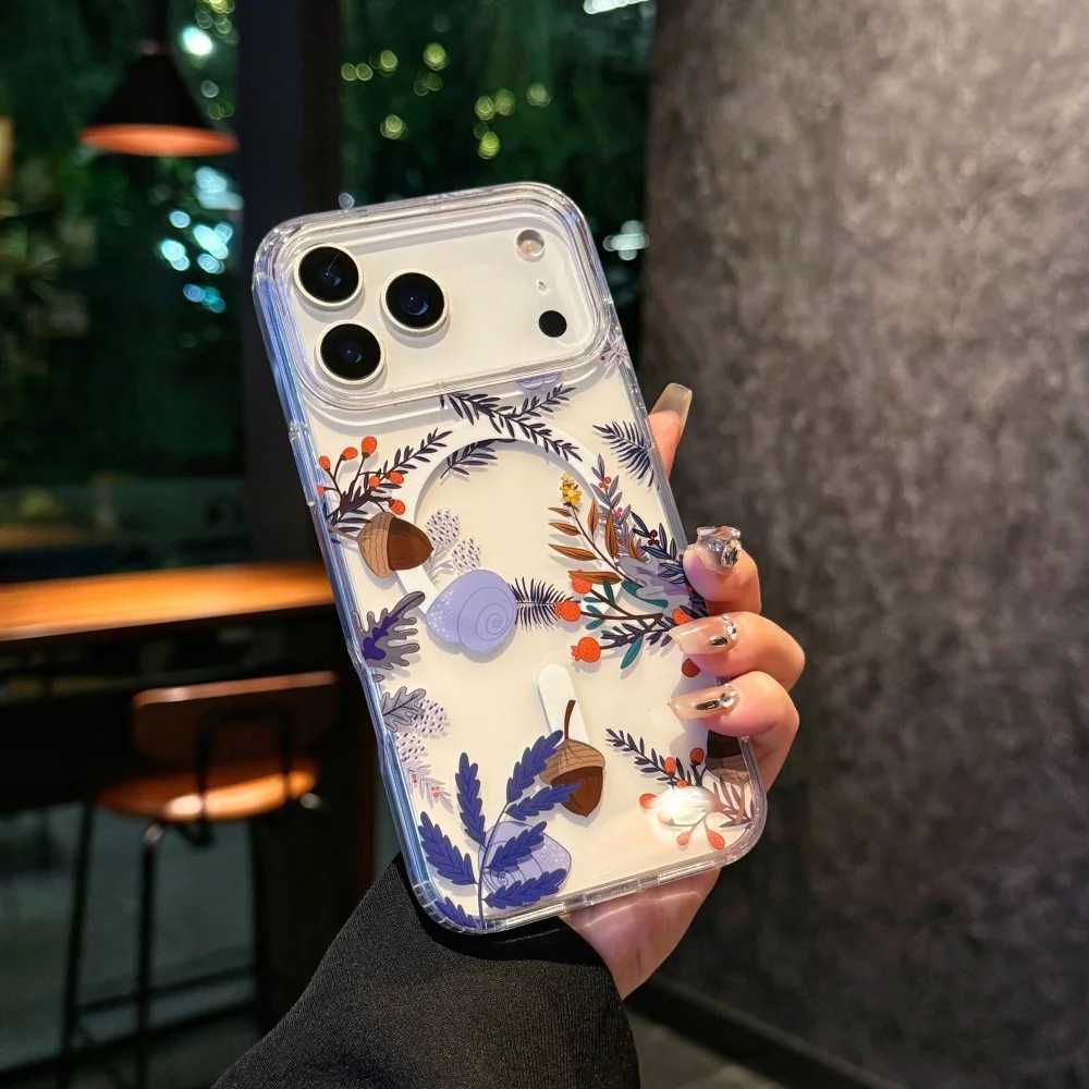 Watercolor Transparent Flowers Element Design Magnetic Phone CaseFor iphone 17 17Pro max 17Air Colorf Daisy case H251203