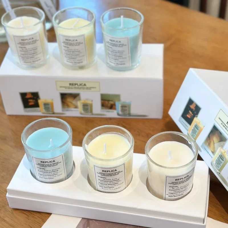 Scented Candle 70g3 Pcs Set By The Fireplace Aromatherapy Candles Lazy Sunday Morning Home Romantic Fragrance Ornament Gift Y251204