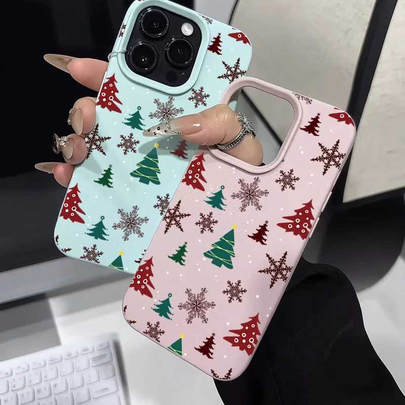 N Christmas Tree Graphic Printed Lichee Pattern Phone Case For iPhone 17 16 Pro Max XS X 15 14 Plus 11 13 12 Soft Candy Cover H251203