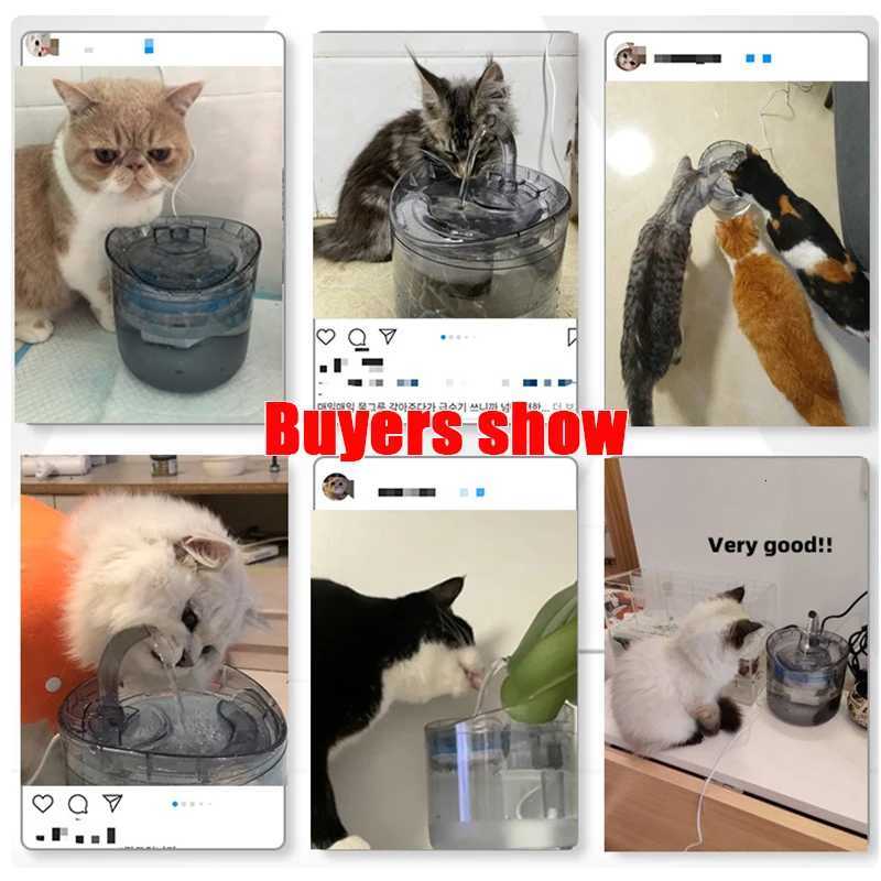 Cat Water Fountain Auto Filter USB Electric Mute Cat Drinker Bowl Recirculate Filtring Drinker for Cats Pet Water Dispenser M251204
