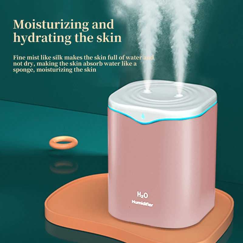 2L Large Capacity USB Humidifier Single Spray/Double Spray He/Off Humidifier Spray Night Light Mute C251204