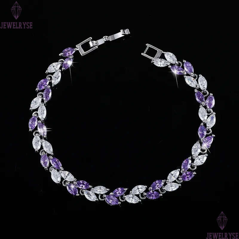 Fashionable designer jewelry Leaf Charm bracelet Silver White Blue AAA Cubic Zirconia Copper Top Quality Brass Bracelets Bangles For Women Party Gift