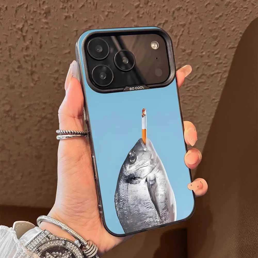 Phone Case For iPhone 17161514131211ProMaxPlusEAirMini Black Tpu Fish Funny Sardines Soft Cover H251203