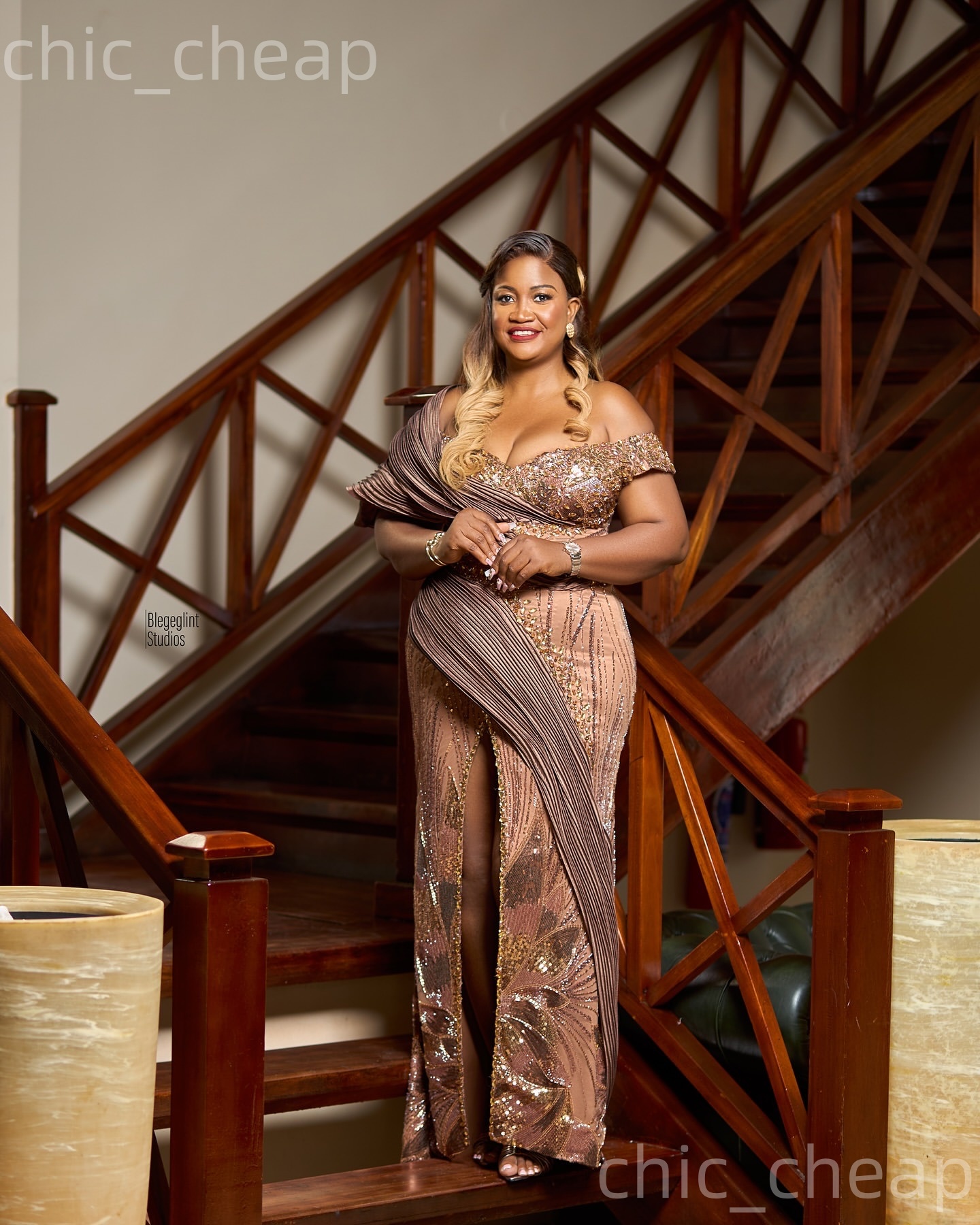 Aso Ebi Champagne Sheath Prom Dresses 2026 Beaded Crystals High Split Evening Formal Party Second Birthday Engagement Gowns Plus Size Dress For Specia