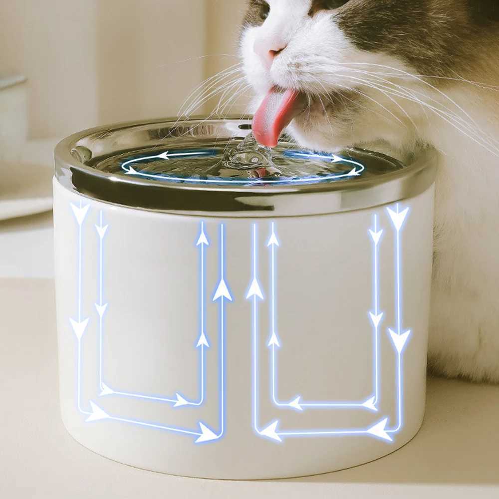 Cat Automatic Water Dispenser Pet Ceramic Bowl Dog Bowl Water Dispenser Circulation And Flow Water Dispenser M251204