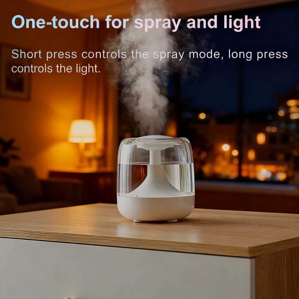 Large spray mute colorf light water tank aratherapy humidifier indoor portable bedro air humidifier C251204