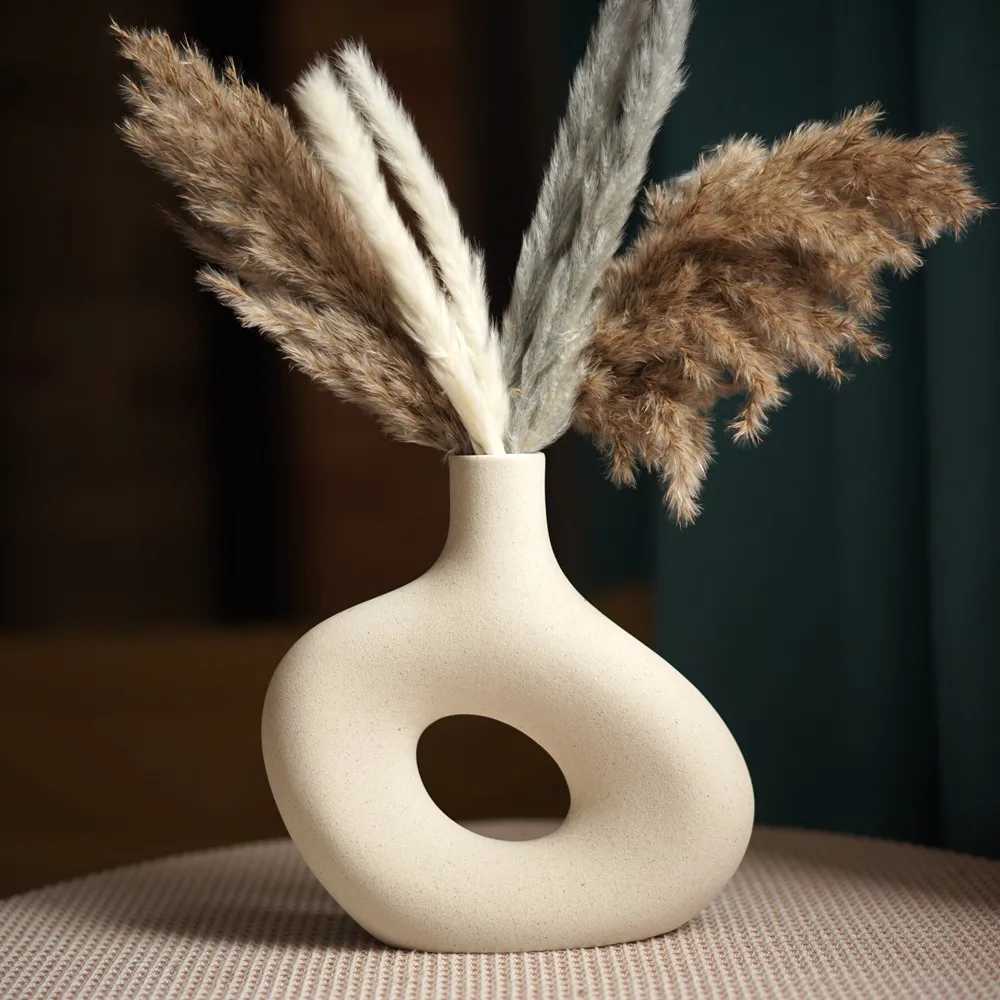 Nordic Matte Ceramic Vase for as Grass Dried Flower He Decor Zen Living Ro Off Desktop Table Bathro Decoration Gift H251204
