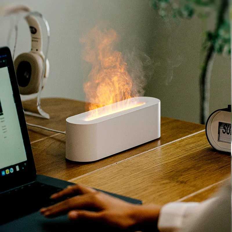 New Simated Flame Aratherapy Humidifier Essential Oil Ara Diffuser Air Humidifier Portable trasonic Cool Mist Diffuser C251204
