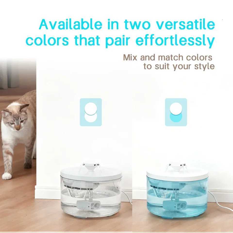 Cat Water Fountain-18L/6087 fl oz Ultra-Quiet Design Clear Water Tank USB Powered Suitable for Cats and Small Dogs M251204