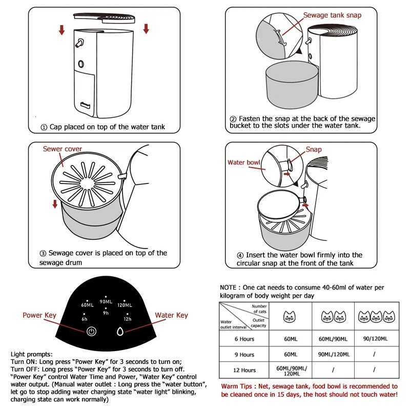 Smart Dump Pet Water Dispenser Wireless Automatic Drinking Fountain Rechargeable Water Feeder Ideal For Cats Small Medium Dog M251204