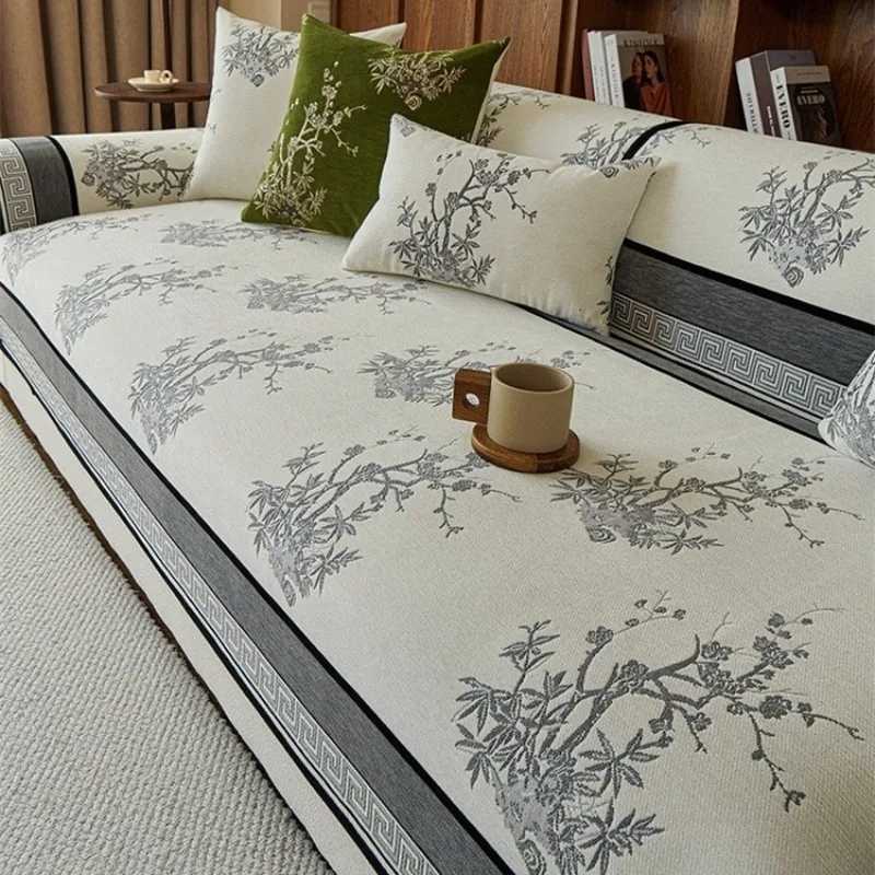 1pcs Chinese Style Chenille Sofa Cover Four Season Universal Straight Row Seat Cushion Hot Durable Non Slip Furniture Protector M251204 - view 4