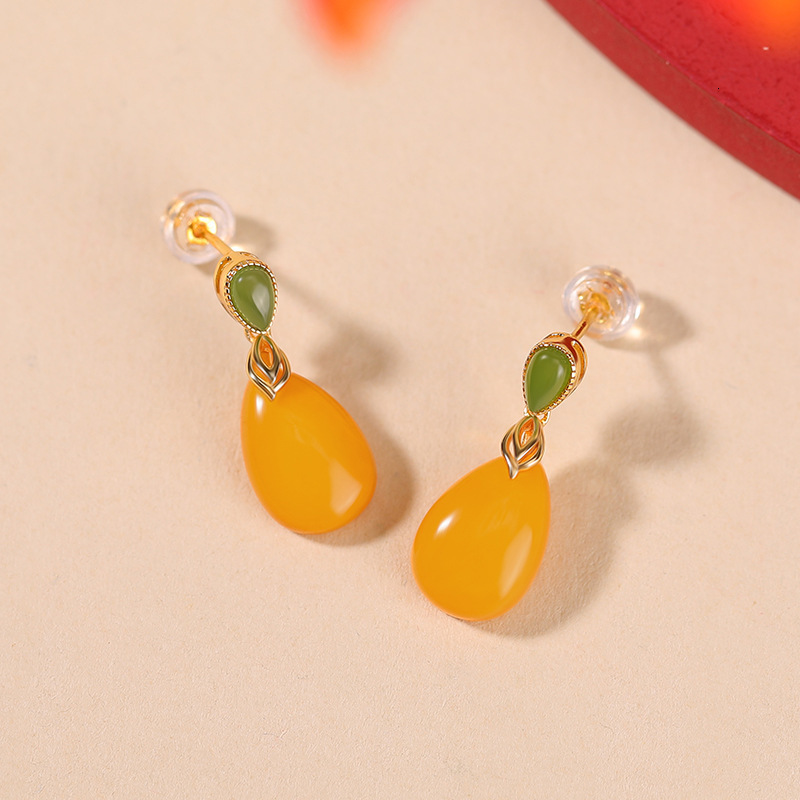 Insect Amber Earrings for Women S925 Silver Unique Drop Ear Gift Baltic Stone 2026 Genuine Bugs Amber Jewelry Supplier 250916