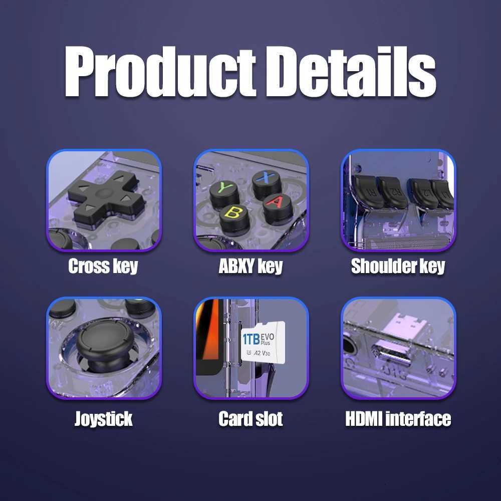 R36S Retro Game Console With 18000Retro Games For PS1/PSP/SNES/N64/GBA/NDS EmuELEC47 35 IPS Sn Portable Game Handheld H251204