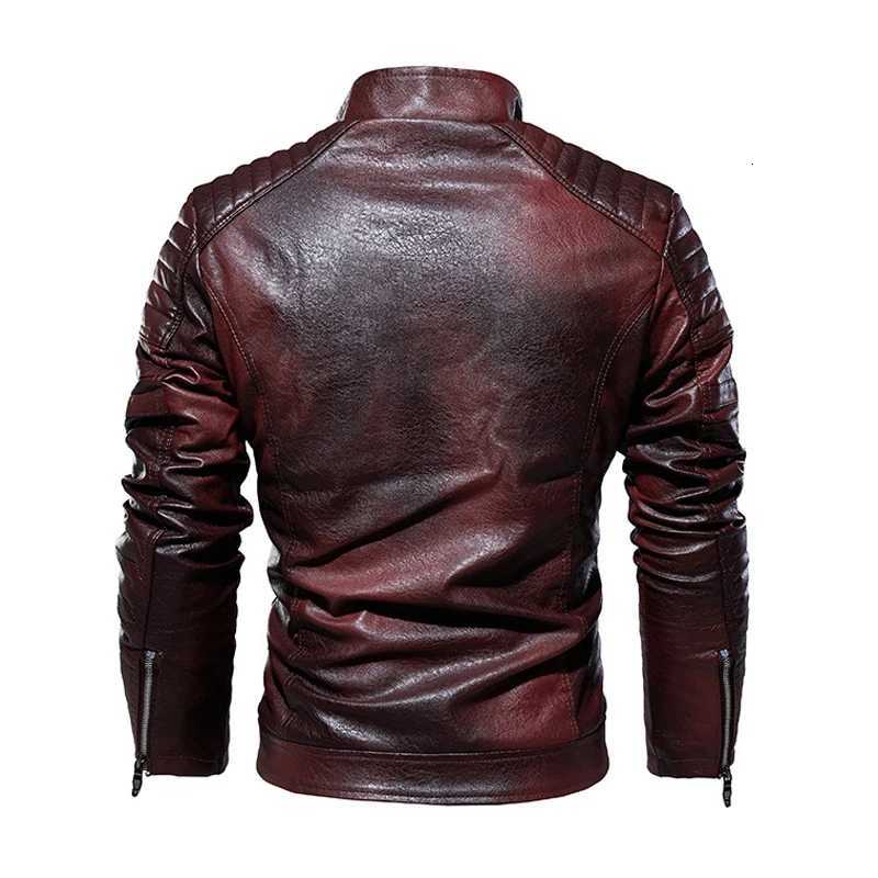 Autumn Winter Mens PU Leather Jackets Fashion Men Retro Zipper Biker Leather Coats Men Fleece Lined Warm Windbreaker Jacket 7XLT251204