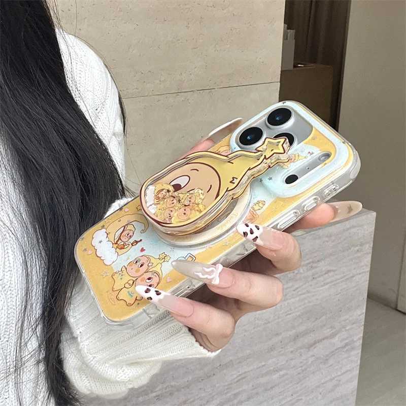 Kawaii Cute Cartoon Star Magnetic Phone Case For iPhone 17 Pro 14 15 16 Pro Max Cover with Stand For Cases For 16P H251203