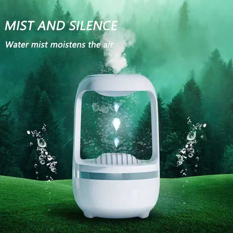Household anti-gravity LED night light trasonic plastic air atizer diffuser humidifier water drop function C251204