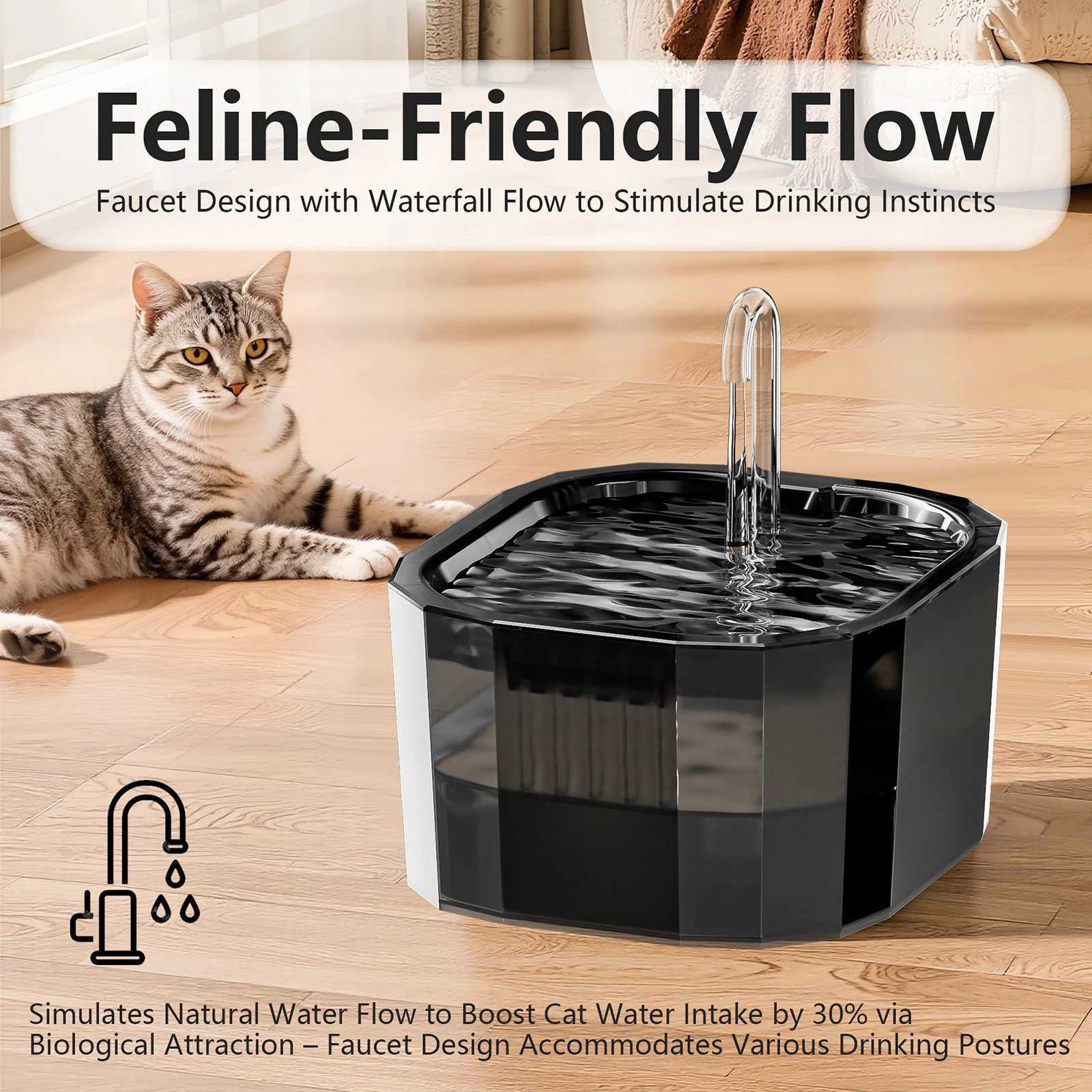 Cat Water Fountain Pet Drinking Bowl 15L With Auto Recirculate Filter USB Electric Mute Multi Function Cat Water Dispenser M251204