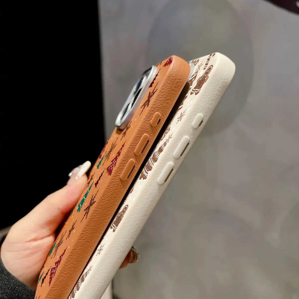 Gingerbread Man Leather Phone Frosted Case for iPhone 17 Air 16 E 15 14 Plus 13 12 11 Pro Max XS Max Protect Soft Silicone Cover H251203