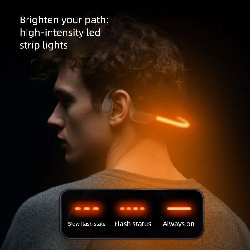 Famous Brand Cross Border Private Model X LED Night Light With Bone Conduction Built In GB Long Battery Life Swimming Sports Headphones