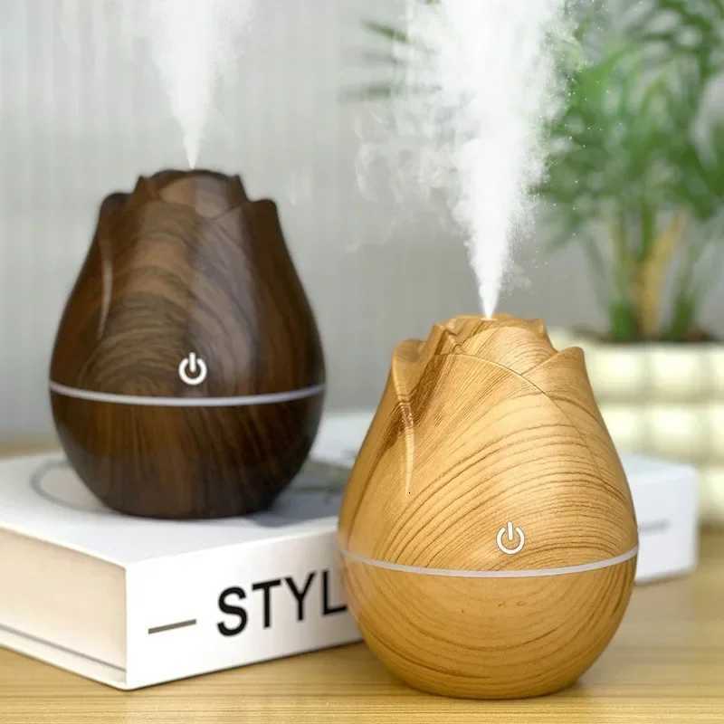 Rose wood grain humidifier USB silent bedro water replenishment colorf gradient light aratherapy Essential Oil Diffuser C251204