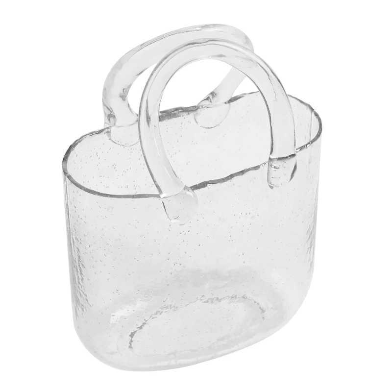 Clear Vase Fish Tank Tote Bag Flower Handbag Bag Vase Desktop Centerpiece for School Off Bedro Decor Drop Sing H251204