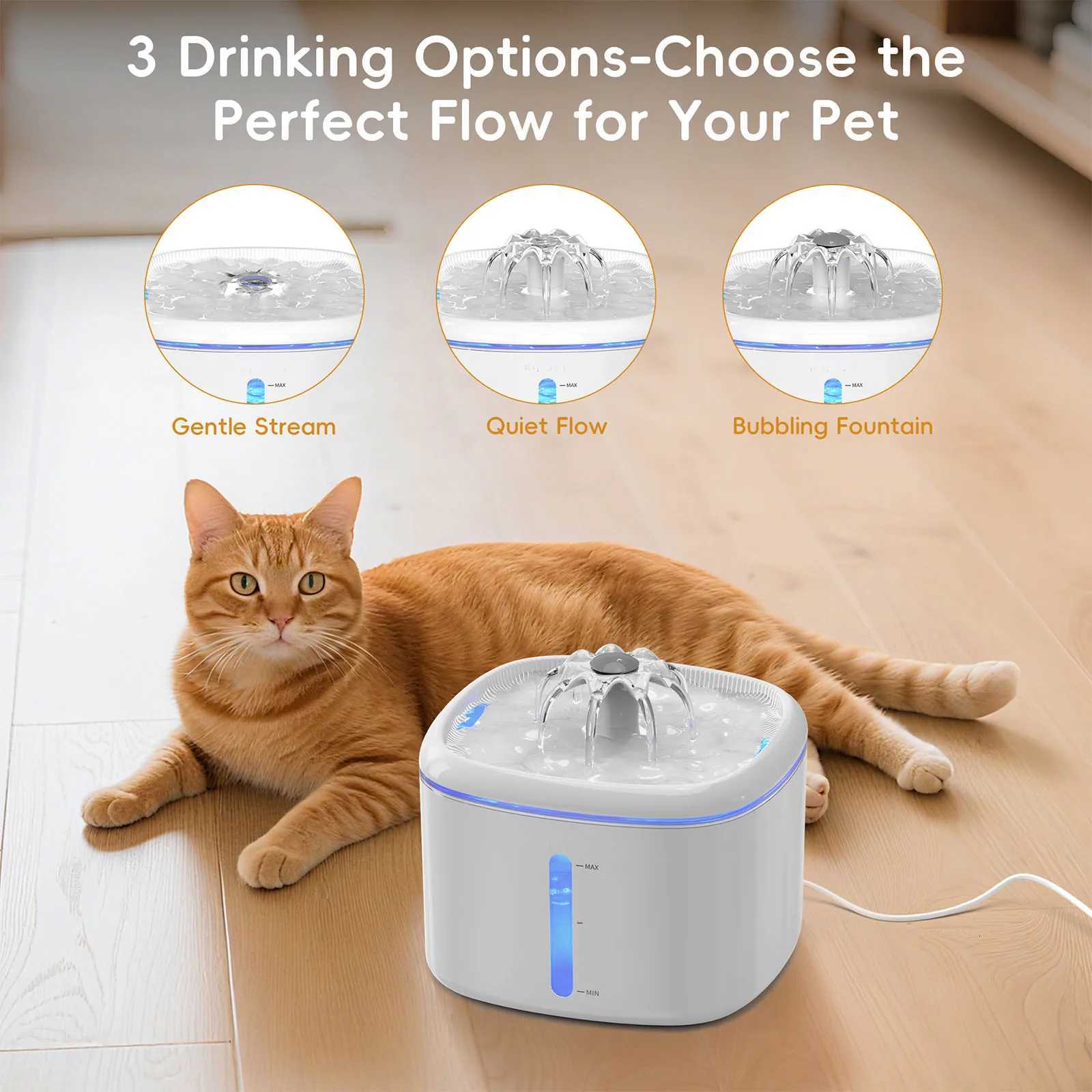 Cat Water Fountain Pet Drinking Bowl 25L With Auto Recirculate Filter USB Electric Mute Multi Function Cat Water Dispenser M251204 - view 1