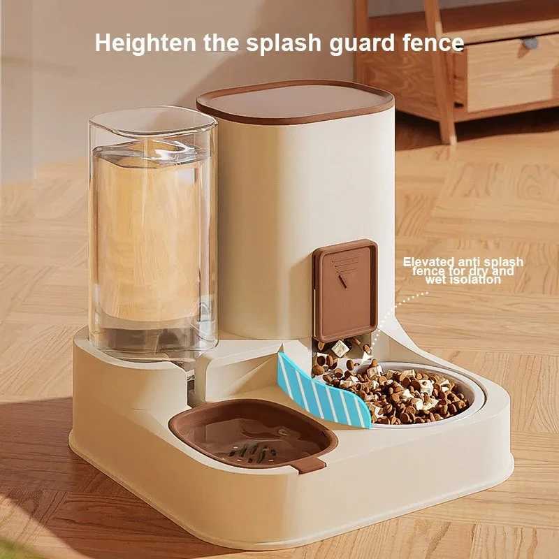 Pet Cat Automatic Feeder Drinking Water Large Capacity Water Dispenser Dry Wet Separation Food Container Pet Supplies M251204