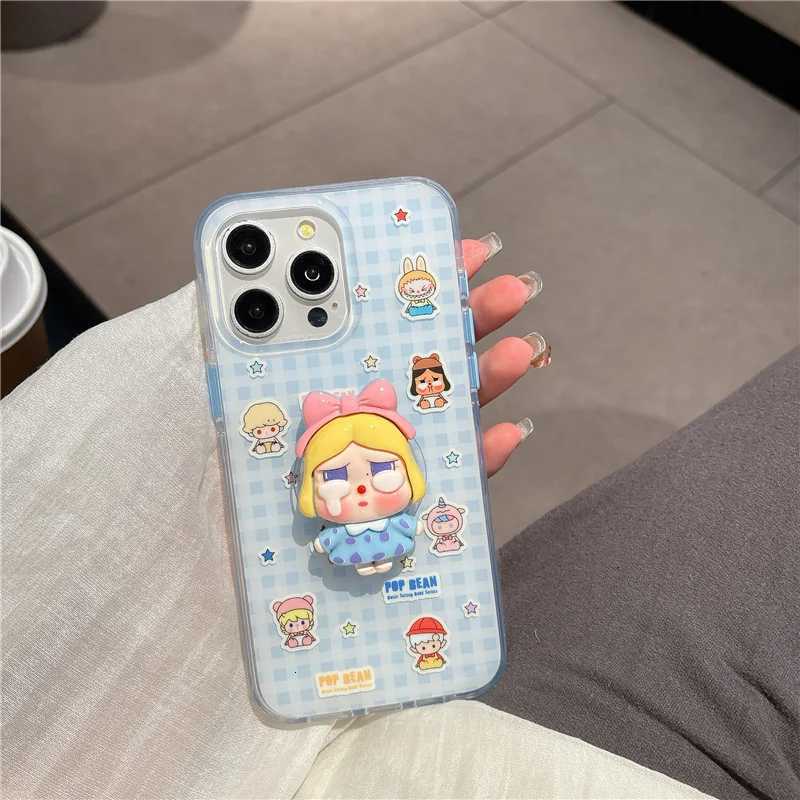 Korean Cute e Plaid Pattern Magnetic Phone Case For iPhone 16 Pro 15 14 Pro Max 15Pro Back Cover with Holder Cases H251203