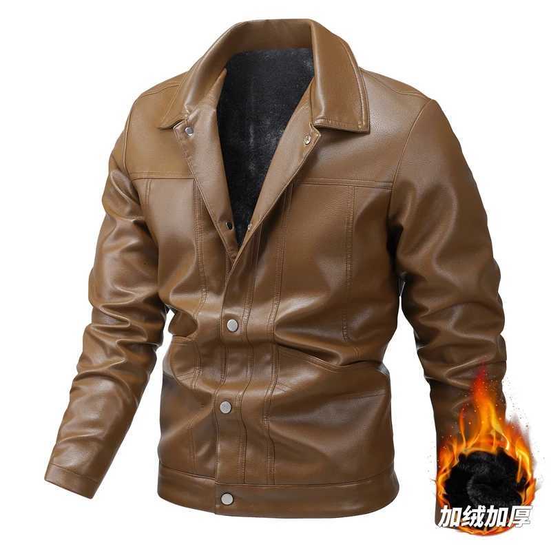 Fashionable Casual Mens Leather Spring PU Leather Jacket Single Breasted Vintage Casual Men Leather Jacket Motorcycle JacketT251204