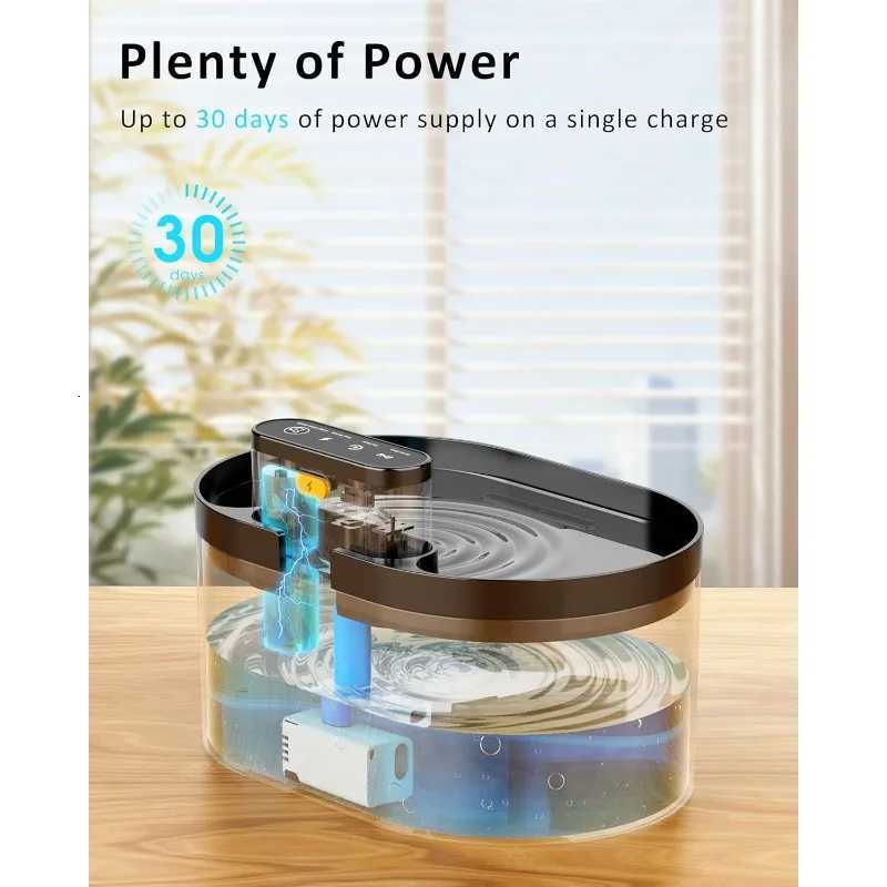 Pet Water Fountain Battery Operated 22L Automatic pet DispenserRechargeable Drinking Fountain for Cats with Motion Sensor M251204