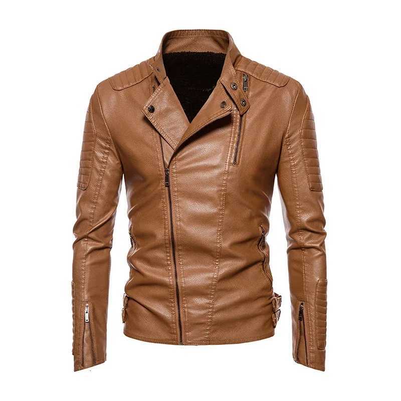 Top Jacket for Men in Europe and America Leather Jacket Mens Autumn and Winter Vintage Motorcycle Lapel Waterproof JacketT251204