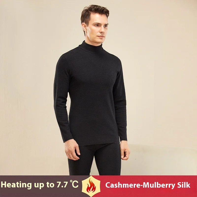 Autumn and Winter Mens Cashmere Silk Thermal Underwear Womens Cashmere Thermal Fall Pants Padded and Thickened Couples Set251129 - view 5