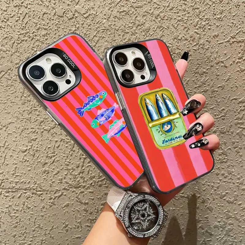 Sardines Can Pattern Laser Phone Case For iPhone 13 Mini 12 11 Pro Max 16 15 14 Pro Max Plus Shockproof Protective Back Cover H251203