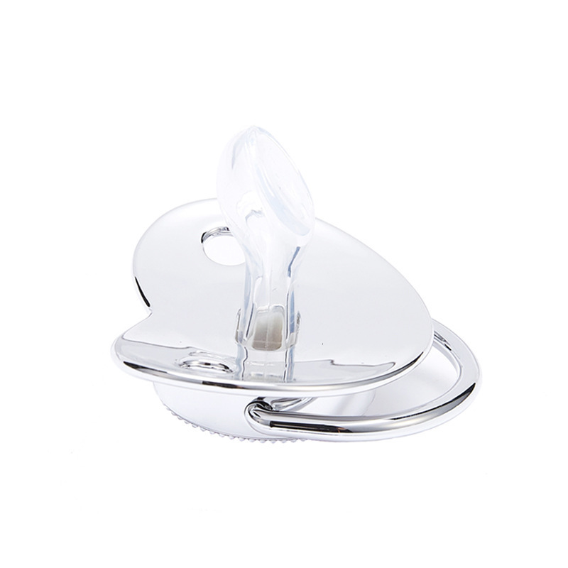 26 Letters silver Point Drill Pacifier Baby silver Letter Soothing Toy with Dust Cover