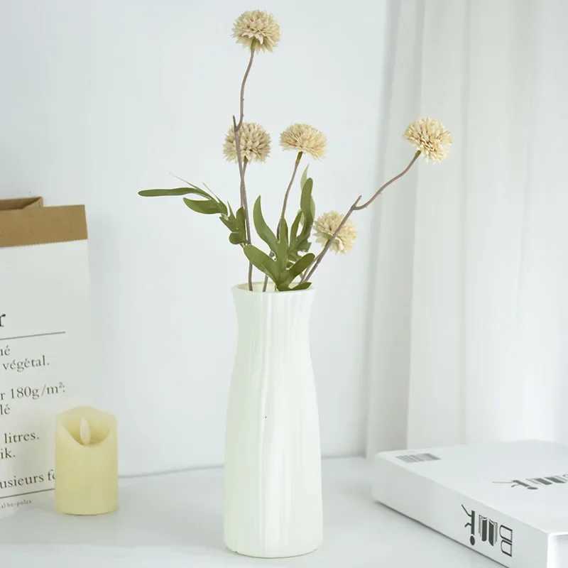 1Pc Modern Flower Vase White Plastic Basket Nordic He Living Ro Decoration Ornament Flower Arrangement H251204