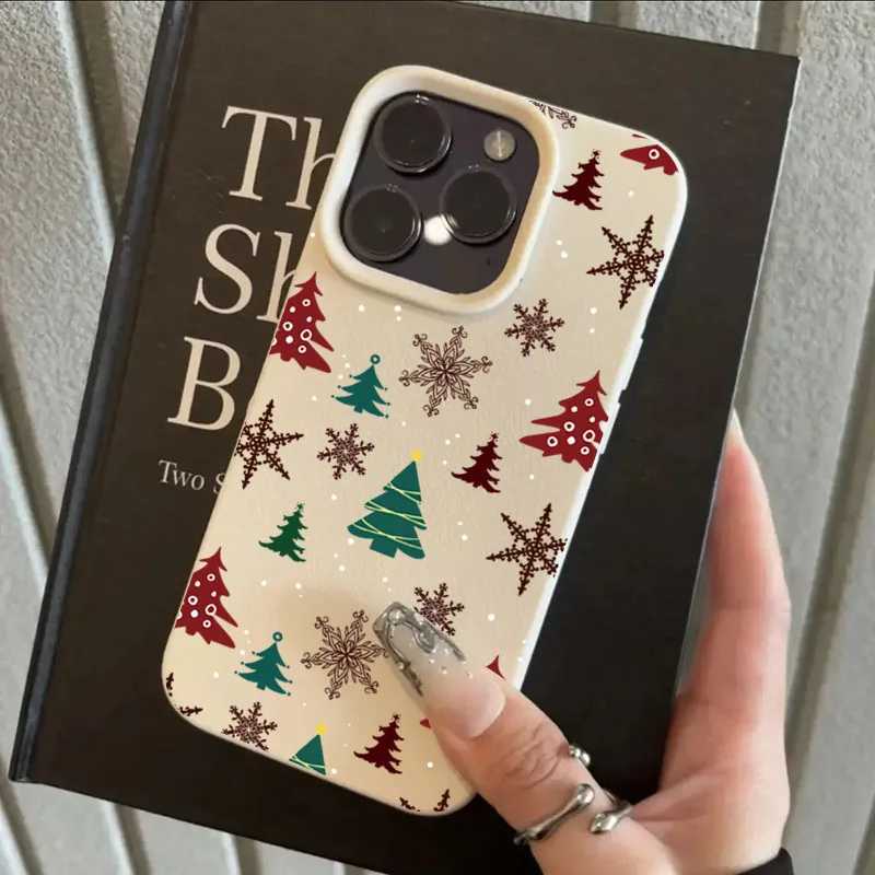 N Christmas Tree Graphic Printed Lichee Pattern Phone Case For iPhone 17 16 Pro Max XS X 15 14 Plus 11 13 12 Soft Candy Cover H251203