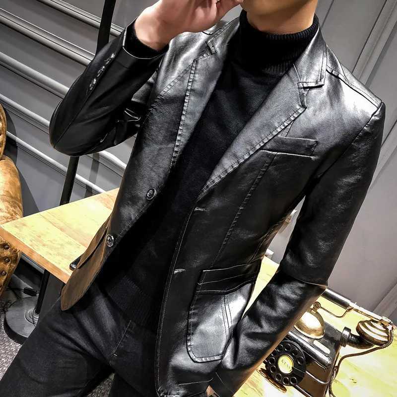 Leather Rider PU Jacket Men Casual Outwear Windbreaker Motorcycle Leather Jackets Business Male High Quality Business JacketT251204