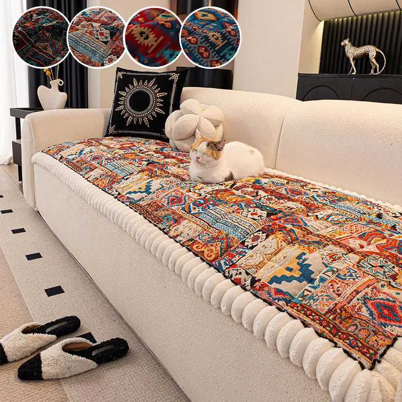 1PC-Autumn and winter thick Bohemian style anti slip sofa cushion 2025 new simple and high-end ethnic style cushion M251204 - view 4