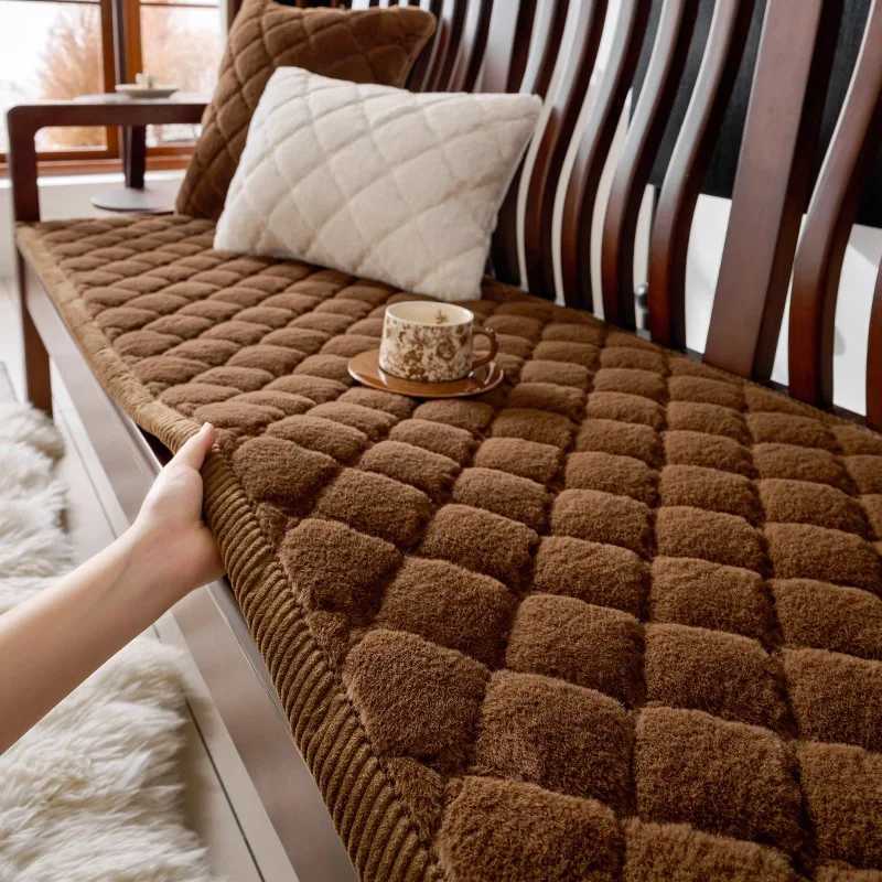 Thickened Checkered Sofa Cover Fabric Anti Slip Light Luxury High-end Sofa Cushion Cover Skin Friendly Autumn and Winter Seasons M251204 - view 4