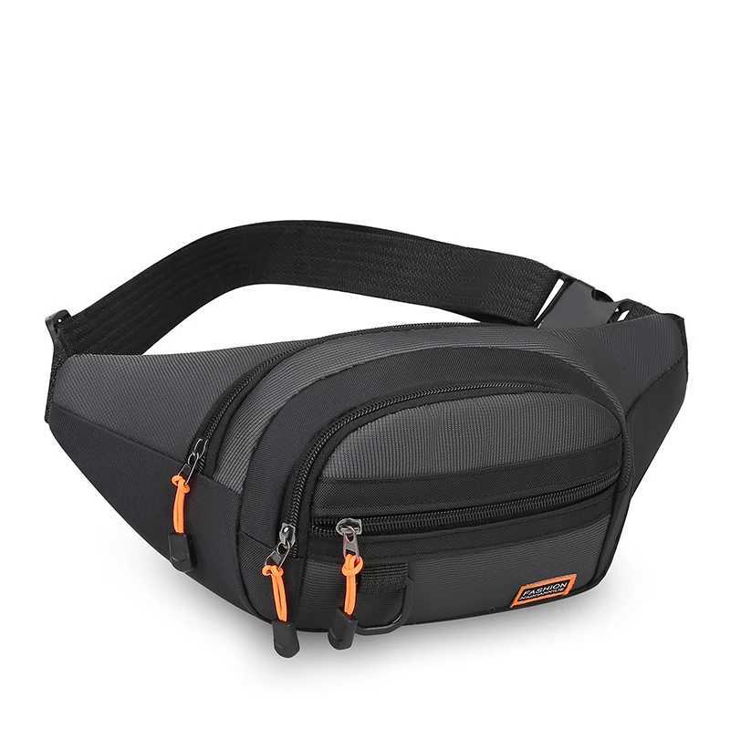 Adjustable waist bag sports black Unisex design suitable for running and outdoor activities - safe storage of mobile phonesT251204