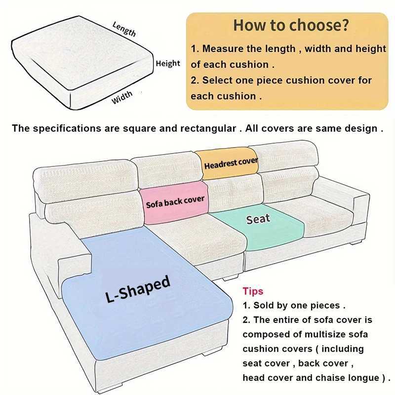 LANMOLIFEThickened Jacquard Sofa Seat Cover Spandex Dust Proof Elastic Sofa Covers Removable Cleaning Furniture Protective Cover M251204 - view 3
