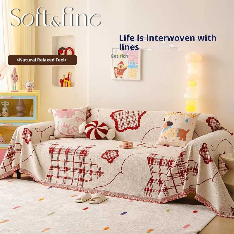 Red Waterproof Cat-Proof Sofa Cover One-Piece Thick Chenille Full Coverage for 2/3/4 Seater M251204 - view 7
